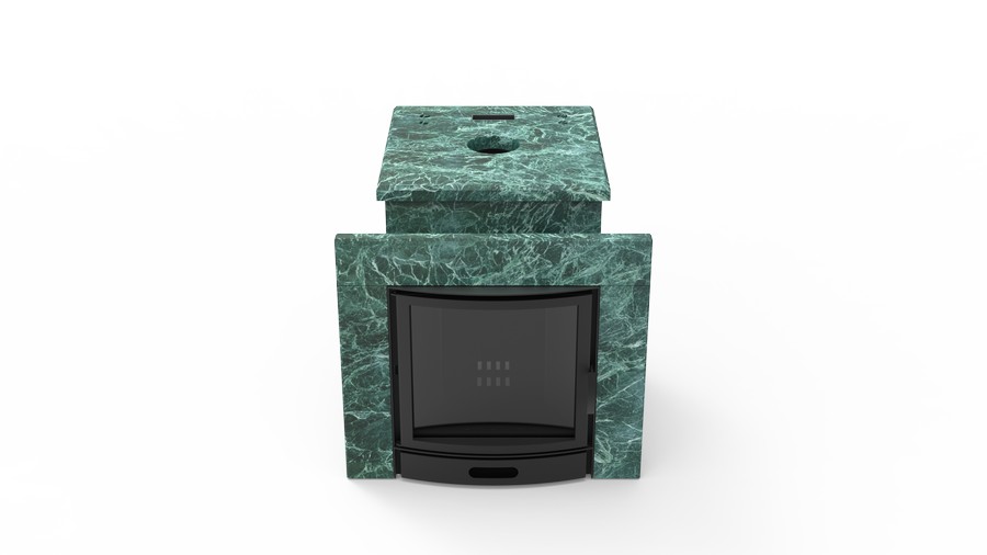 Печь в облицовке из натурального камня Genesis GN 500 облицовка закрытая плоская пироксенит-элит фото в Краснодаре