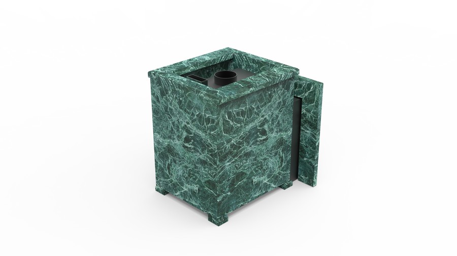 Печь в облицовке из натурального камня Genesis GN 500 облицовка открытая пироксенит-элит фото в Краснодаре