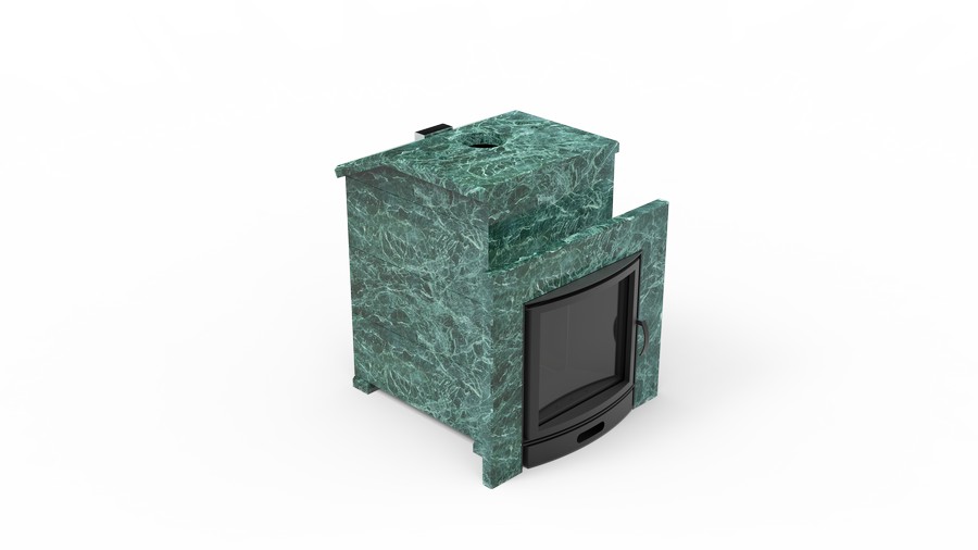 Печь в облицовке из натурального камня Genesis GN 500 облицовка закрытая со скосом талькохлорит-шлифовка фото в Краснодаре