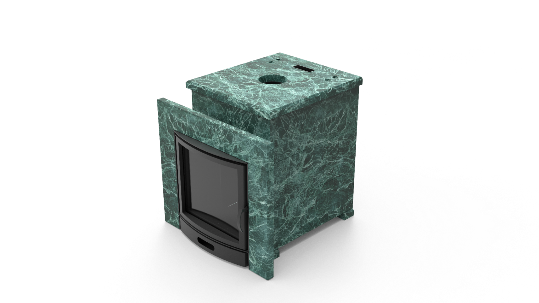 Печь из натурального камня Genesis GN 500 облицовка закрытая плоская пироксенит-элит фото в Краснодаре