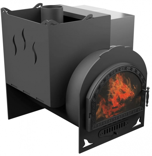 Печь Горыныч Мини, каменка с левой стороны, средняя дверь со стеклом фото в Краснодаре Печь Горыныч Мини, каменка с левой стороны, средняя дверь со стеклом фото в Краснодаре