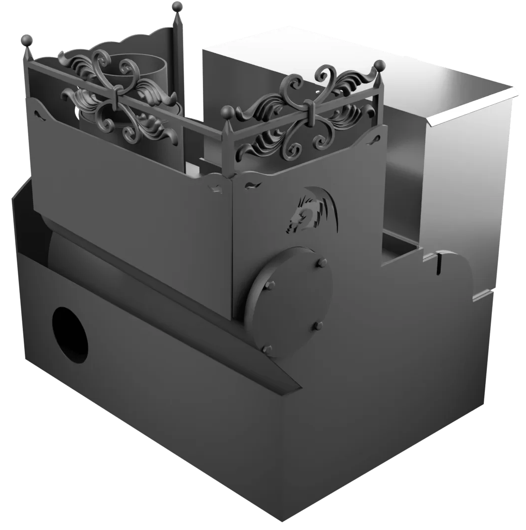 Печь Горыныч 3, каменка с правой стороны, большая дверь со стеклом, система воздушного отопления фото в Краснодаре Печь Горыныч 3, каменка с правой стороны, большая дверь со стеклом, система воздушного отопления фото в Краснодаре