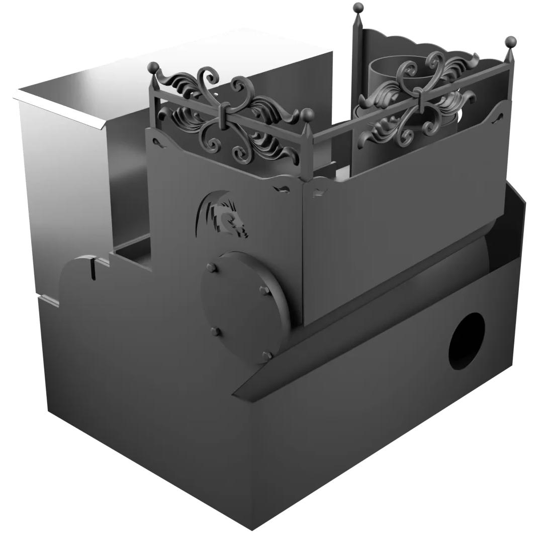 Печь Горыныч 3, каменка с левой стороны, большая дверь со стеклом, система воздушного отопления фото в Краснодаре Печь Горыныч 3, каменка с левой стороны, большая дверь со стеклом, система воздушного отопления фото в Краснодаре