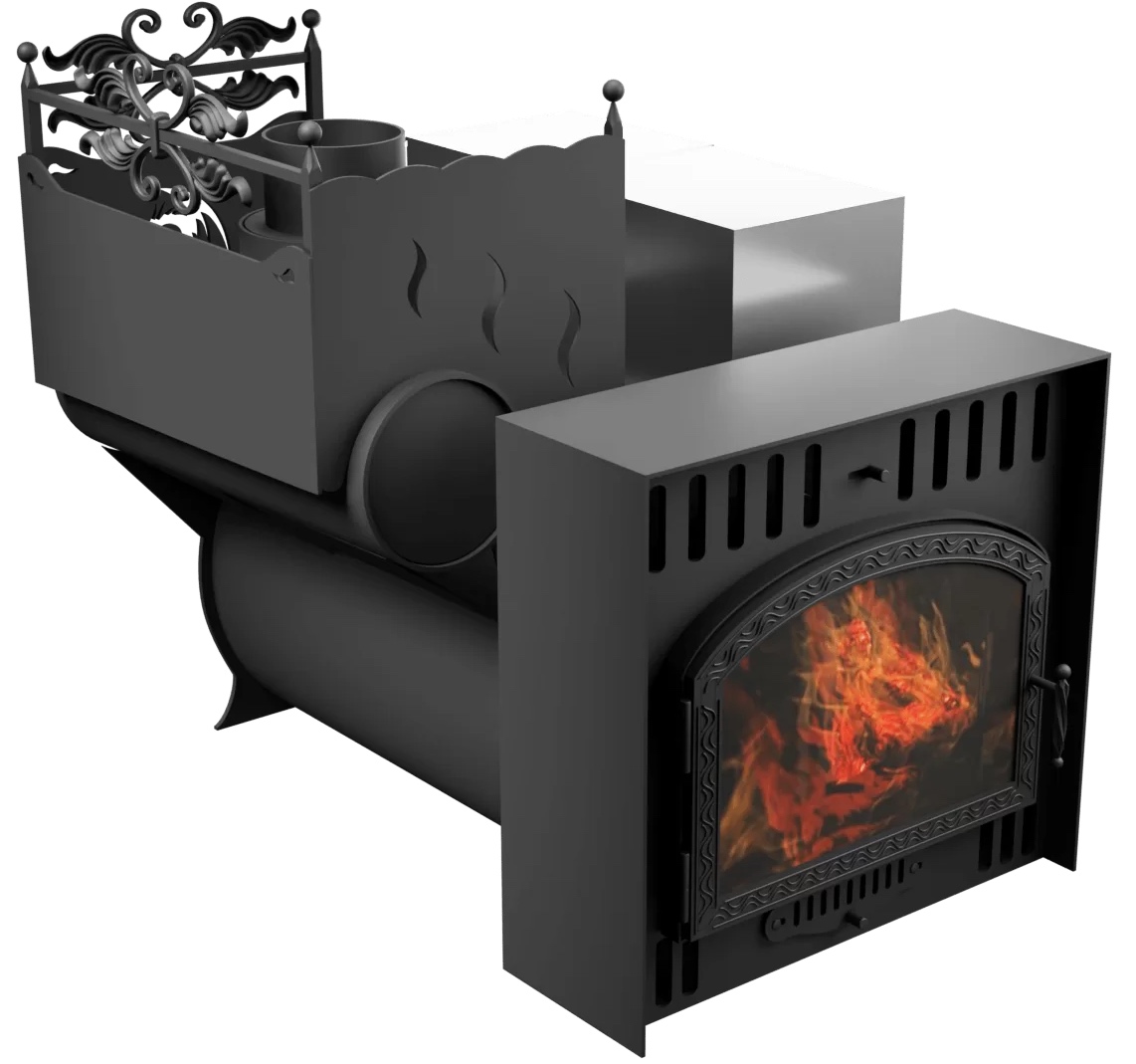 Печь Горыныч 3, каменка с левой стороны, большая дверь со стеклом, естественная система воздушного отопления фото в Краснодаре Печь Горыныч 3, каменка с левой стороны, большая дверь со стеклом, естественная система воздушного отопления фото в Краснодаре