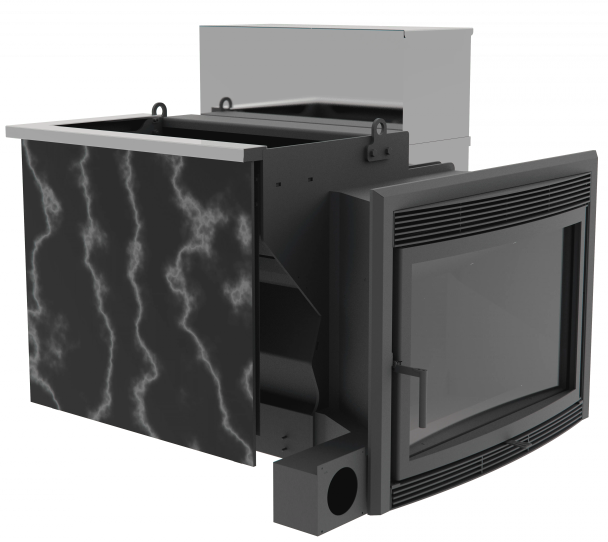 Банный камин 500, сталь+СВО фото в Краснодаре Банный камин 500, сталь+СВО фото в Краснодаре