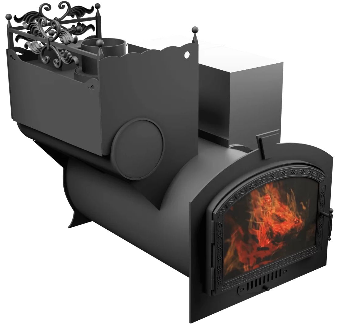 Печь Горыныч 3, каменка закрытая с левой стороны, большая дверь со стеклом фото в Краснодаре Печь Горыныч 3, каменка закрытая с левой стороны, большая дверь со стеклом фото в Краснодаре