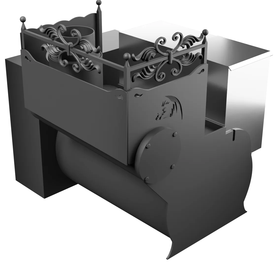 Печь Горыныч 3, каменка с правой стороны, большая дверь со стеклом, естественная система воздушного отопления фото в Краснодаре Печь Горыныч 3, каменка с правой стороны, большая дверь со стеклом, естественная система воздушного отопления фото в Краснодаре
