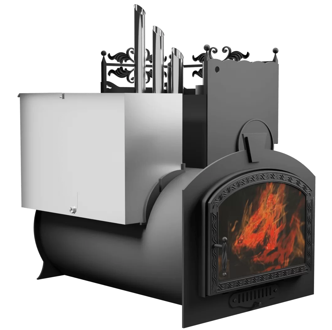 Печь Горыныч 3, каменка закрытая с правой стороны, большая дверь со стеклом фото в Краснодаре Печь Горыныч 3, каменка закрытая с правой стороны, большая дверь со стеклом фото в Краснодаре