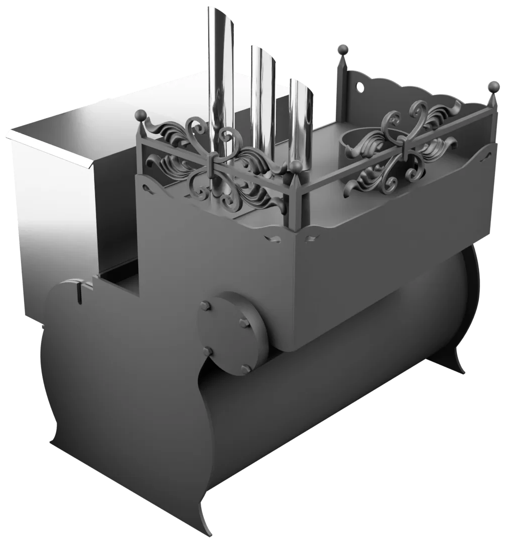 Печь Горыныч 3, каменка закрытая с парогенератором с левой стороны, малая дверь со стеклом фото в Краснодаре Печь Горыныч 3, каменка закрытая с парогенератором с левой стороны, малая дверь со стеклом фото в Краснодаре