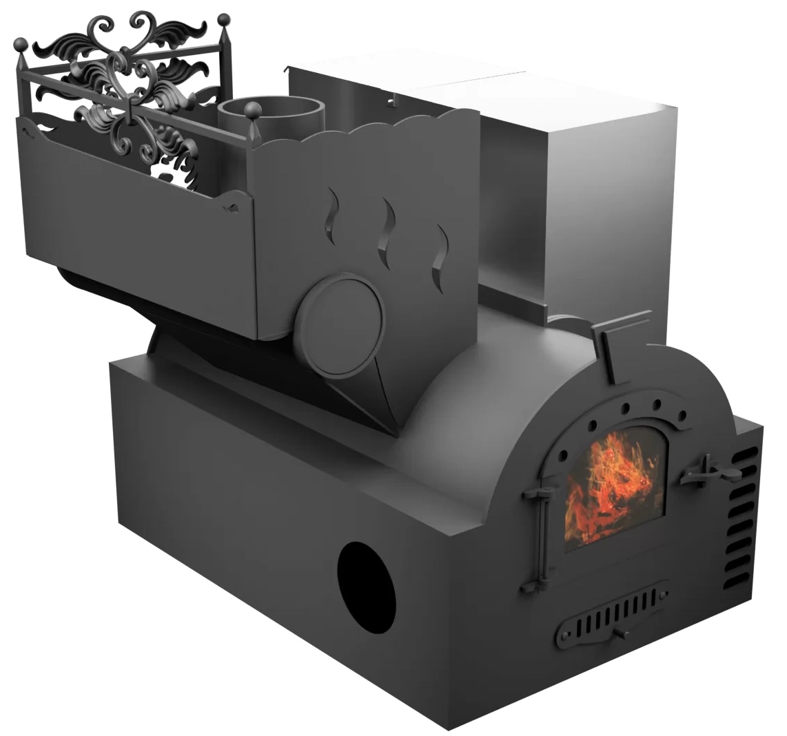 Печь Горыныч 3, каменка с левой стороны, малая дверь со стеклом, система воздушного отопления фото в Краснодаре Печь Горыныч 3, каменка с левой стороны, малая дверь со стеклом, система воздушного отопления фото в Краснодаре