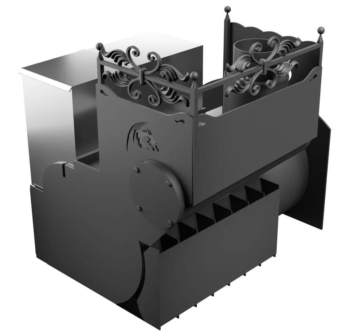 Печь Горыныч 3 с конвекцией, каменка с левой стороны, большая дверь со стеклом фото в Краснодаре Печь Горыныч 3 с конвекцией, каменка с левой стороны, большая дверь со стеклом фото в Краснодаре