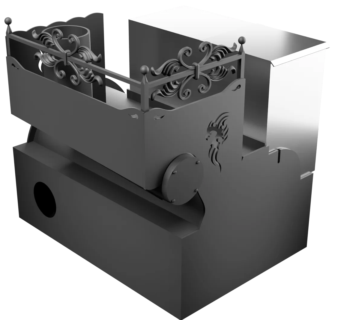 Печь Горыныч 3, каменка с правой стороны, малая дверь со стеклом, система воздушного отопления фото в Краснодаре Печь Горыныч 3, каменка с правой стороны, малая дверь со стеклом, система воздушного отопления фото в Краснодаре