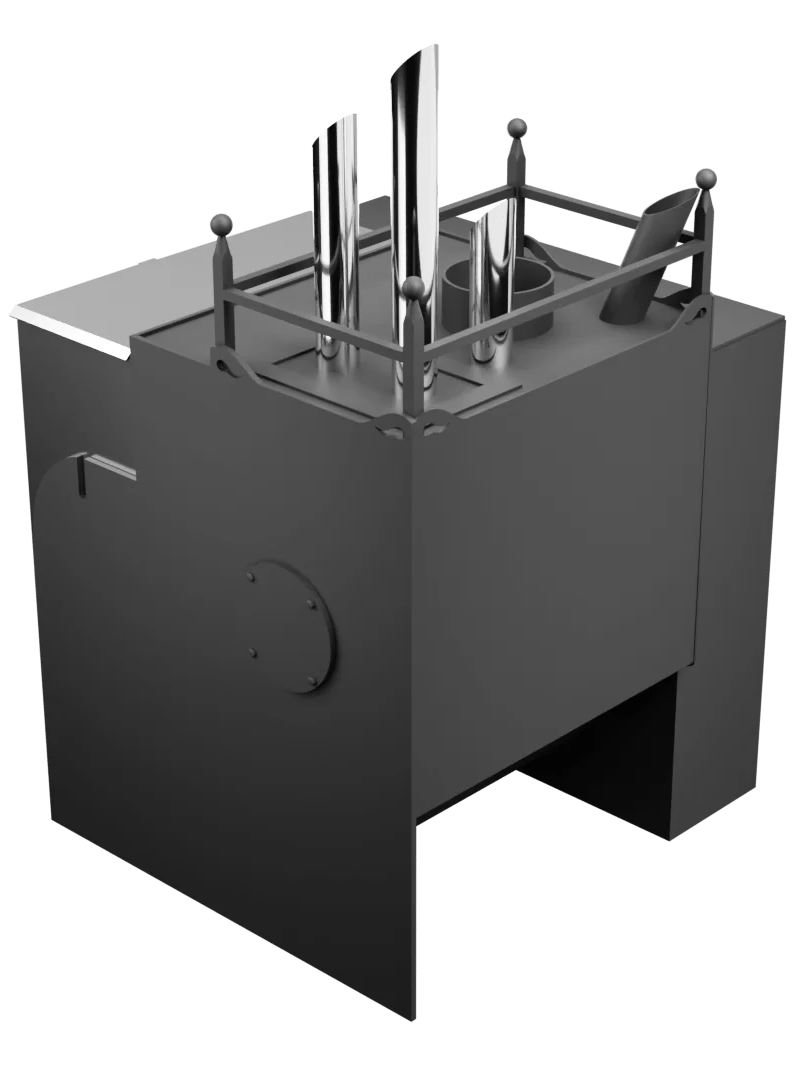 Печь Горыныч Мини, каменка закрытая с парогенератором с левой стороны, естественная система воздушного отопления фото в Краснодаре Печь Горыныч Мини, каменка закрытая с парогенератором с левой стороны, естественная система воздушного отопления фото в Краснодаре