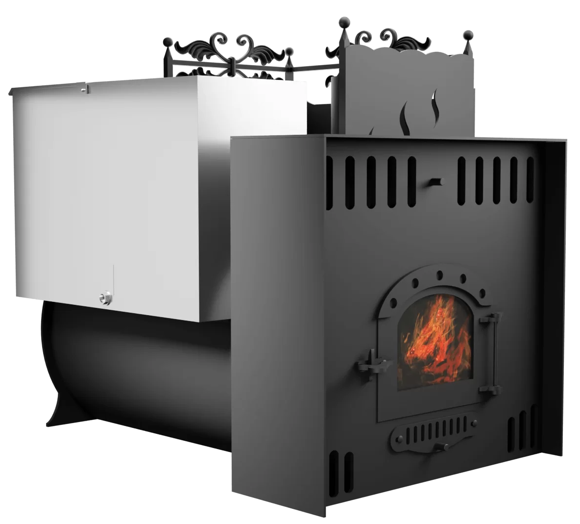 Печь Горыныч 3, каменка с правой стороны, малая дверь со стеклом, естественная система воздушного отопления фото в Краснодаре Печь Горыныч 3, каменка с правой стороны, малая дверь со стеклом, естественная система воздушного отопления фото в Краснодаре