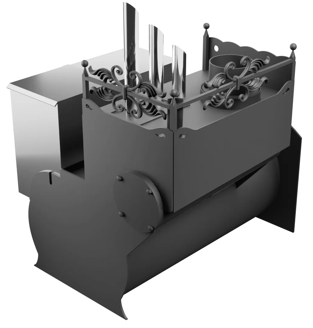 Печь Горыныч 3, каменка закрытая с парогенератором с левой стороны, большая дверь со стеклом фото в Краснодаре Печь Горыныч 3, каменка закрытая с парогенератором с левой стороны, большая дверь со стеклом фото в Краснодаре