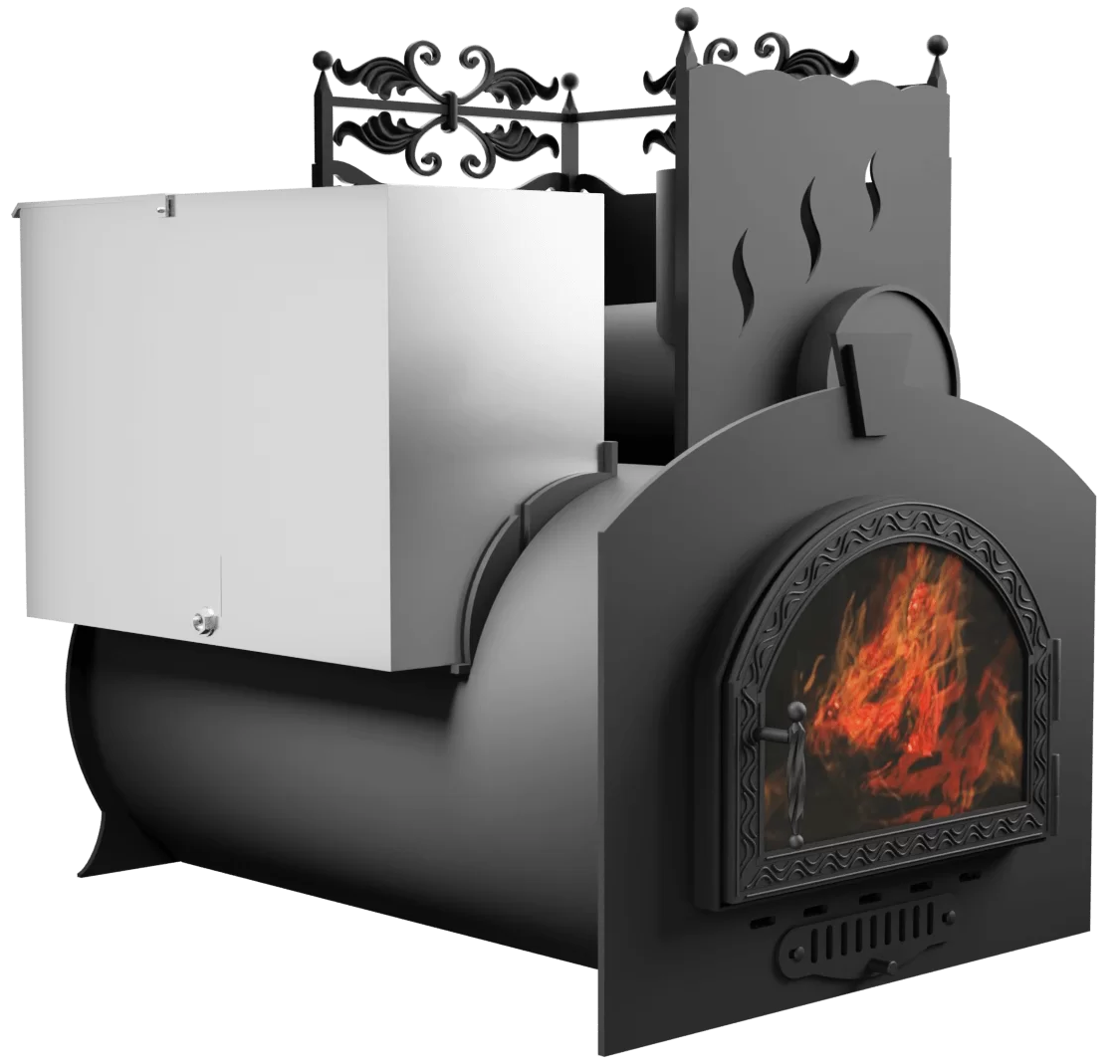 Печь Горыныч 3, каменка с правой стороны, средняя дверь со стеклом фото в Краснодаре Печь Горыныч 3, каменка с правой стороны, средняя дверь со стеклом фото в Краснодаре