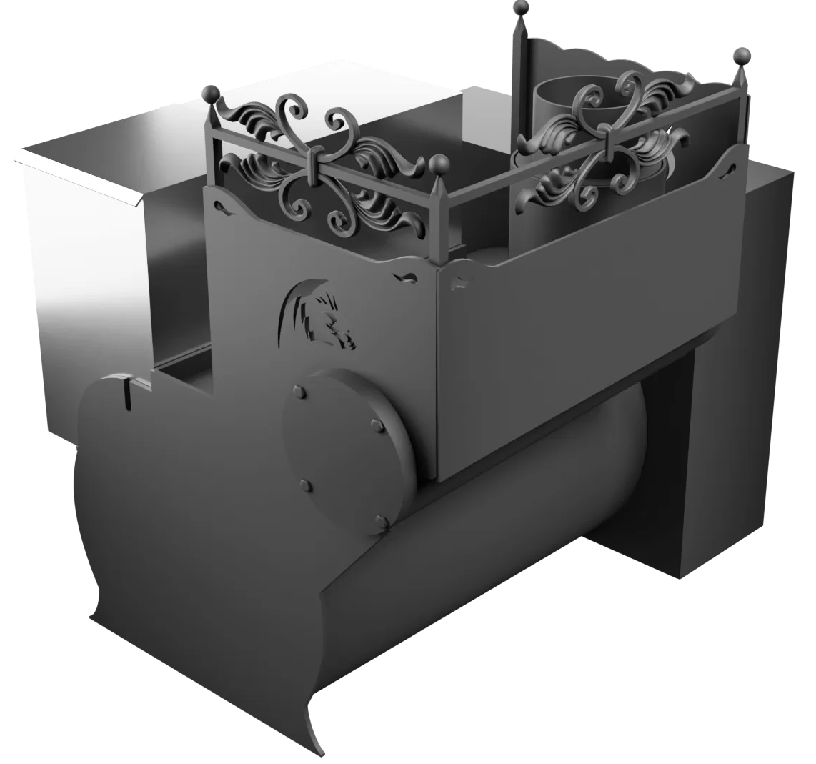 Печь Горыныч 3, каменка с левой стороны, большая дверь со стеклом, естественная система воздушного отопления фото в Краснодаре Печь Горыныч 3, каменка с левой стороны, большая дверь со стеклом, естественная система воздушного отопления фото в Краснодаре