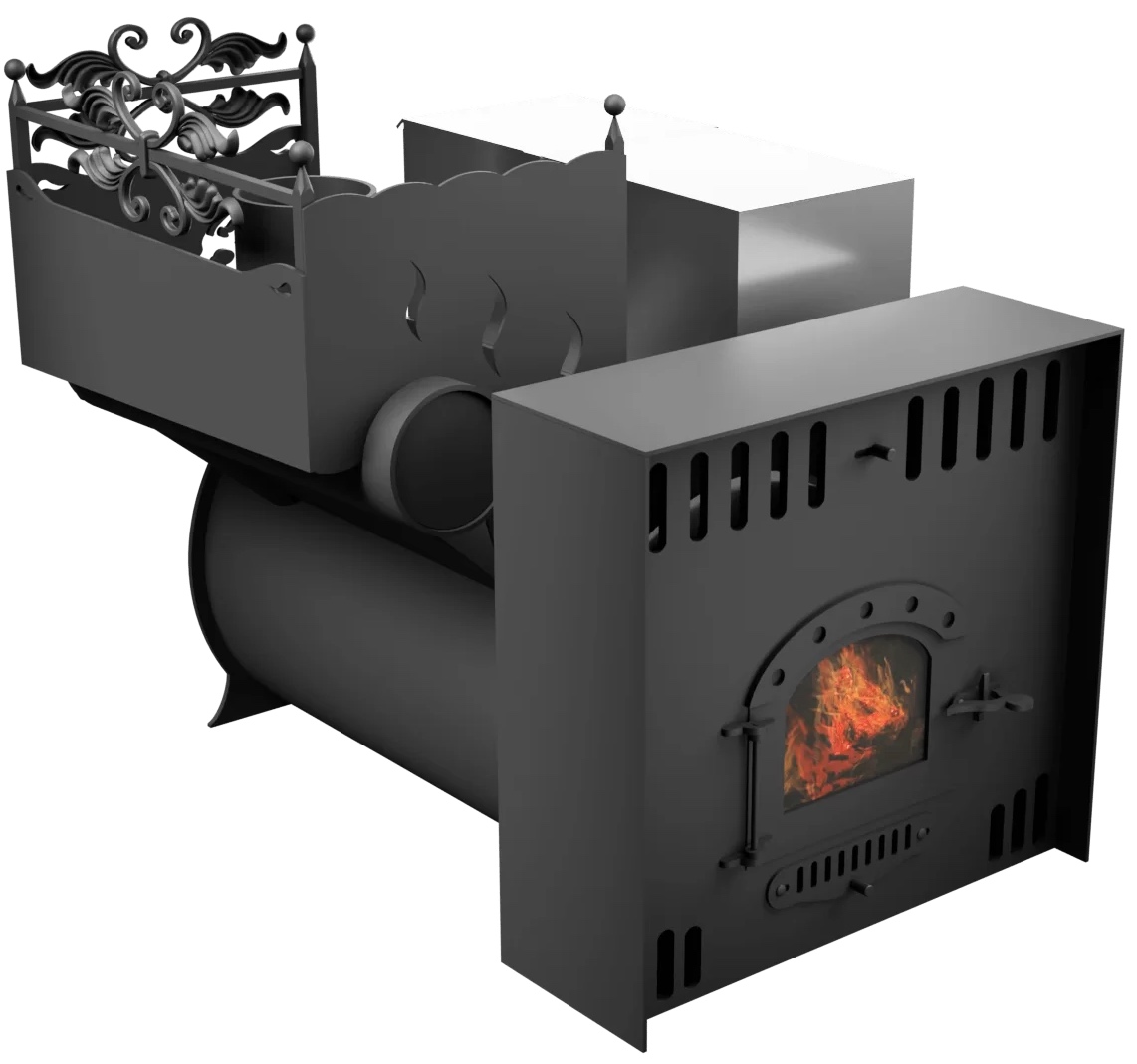 Печь Горыныч 3, каменка с левой стороны, малая дверь со стеклом, естественная система воздушного отопления фото в Краснодаре Печь Горыныч 3, каменка с левой стороны, малая дверь со стеклом, естественная система воздушного отопления фото в Краснодаре