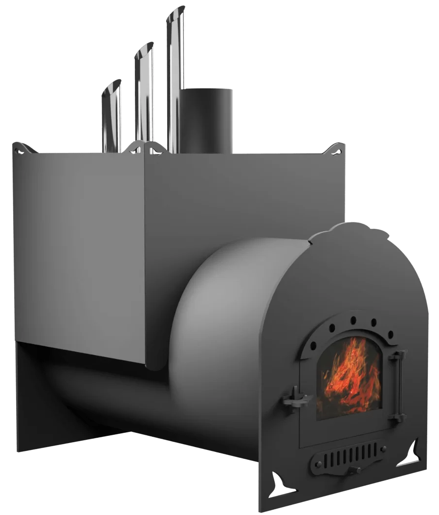 Печь Горыныч Мини, двойная каменка закрытая с парогенератором, малая дверь со стеклом фото в Краснодаре Печь Горыныч Мини, двойная каменка закрытая с парогенератором, малая дверь со стеклом фото в Краснодаре