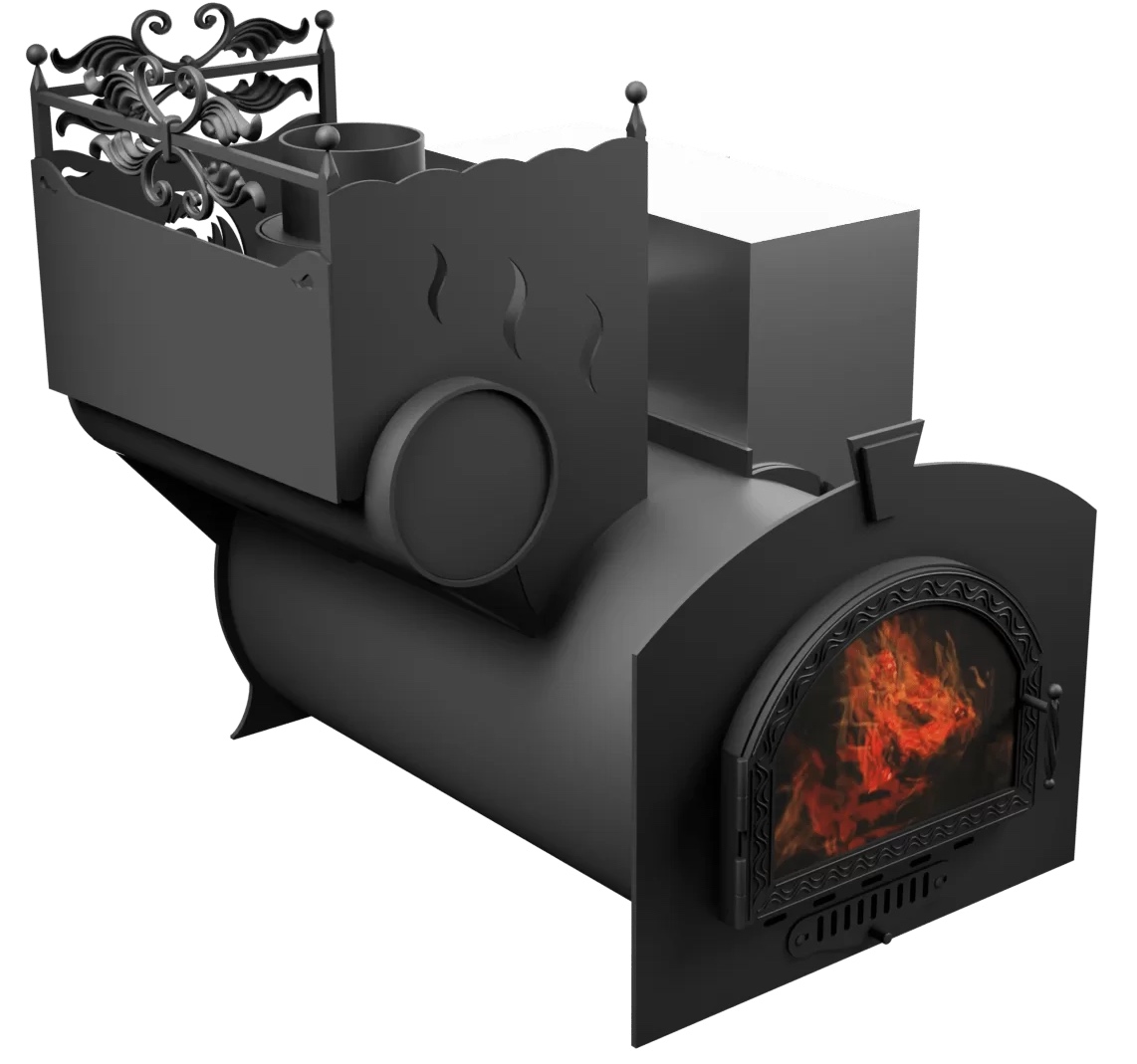 Печь Горыныч 3, каменка с левой стороны, средняя дверь со стеклом фото в Краснодаре Печь Горыныч 3, каменка с левой стороны, средняя дверь со стеклом фото в Краснодаре